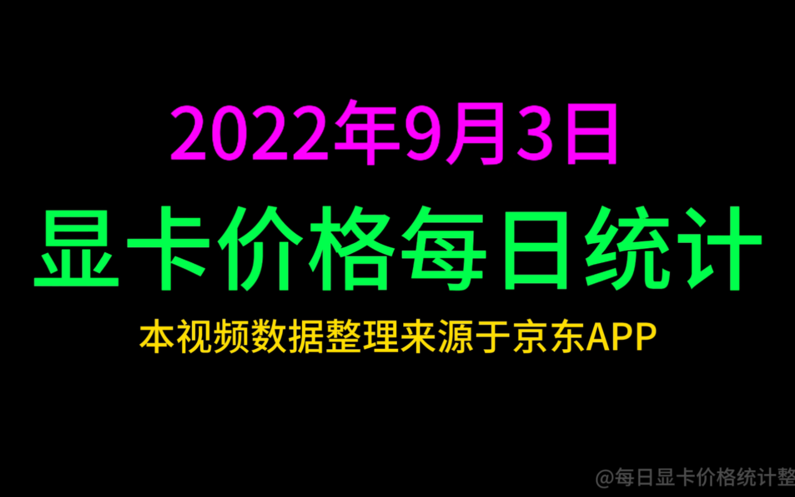 2022年9月3日最新显卡价格统计,N卡10系显卡价格微小跌幅,3090ti跌幅达上千元,A卡普遍跌幅严重哔哩哔哩bilibili