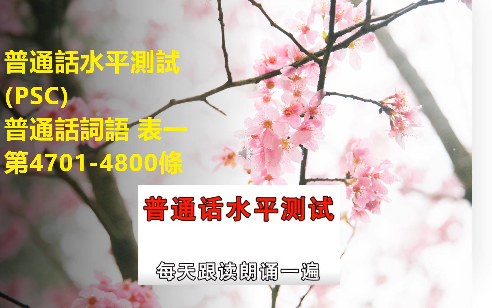 普通话水平测试PSC 普通话测试词语 表一 第47014800条哔哩哔哩bilibili