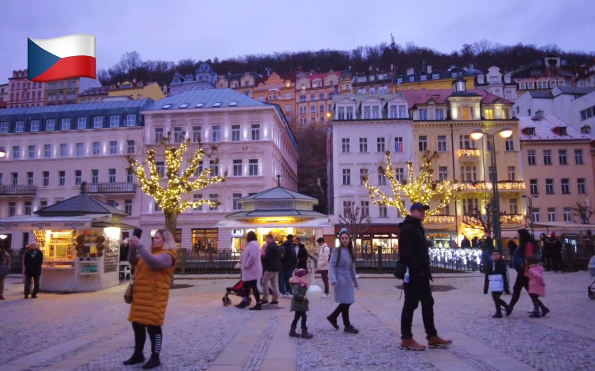 【4K超清】1月冬季傍晚漫步游捷克西部温泉城市 卡罗维发利(Karlovy Vary) 拍摄日期:2022.1哔哩哔哩bilibili