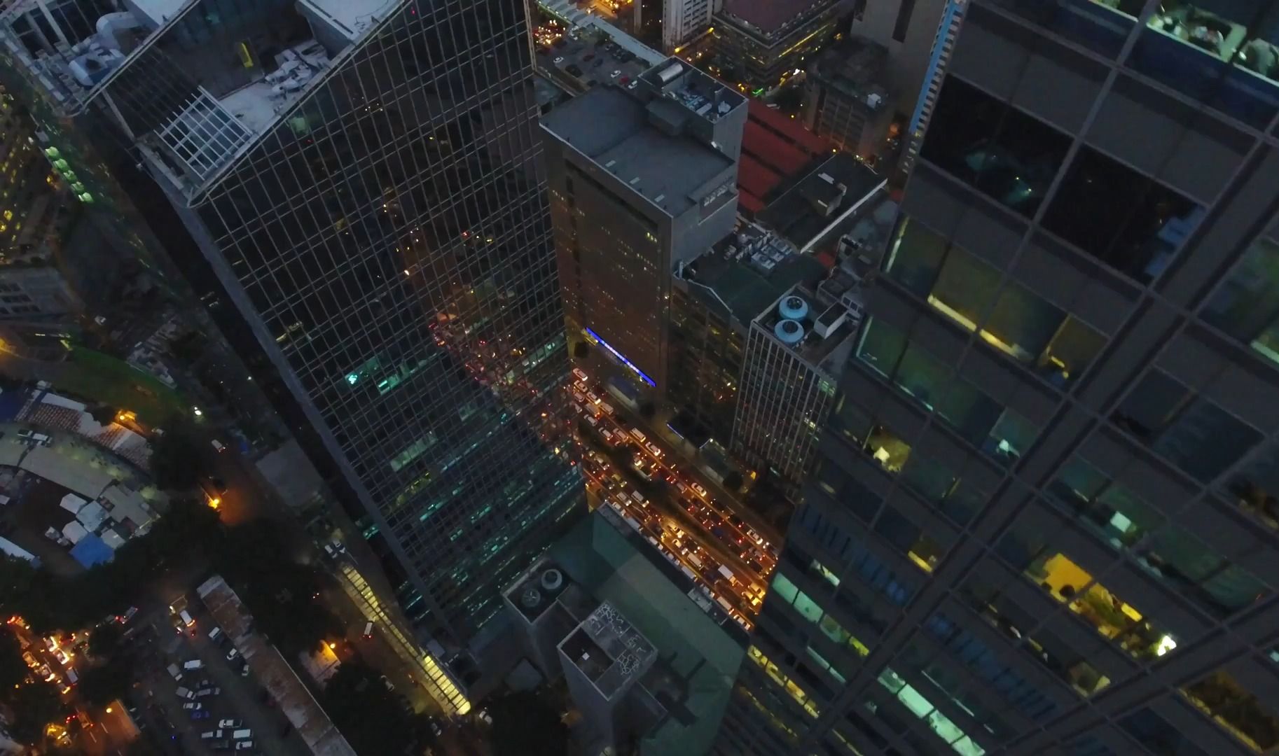 航拍马尼拉城市夜景灯光