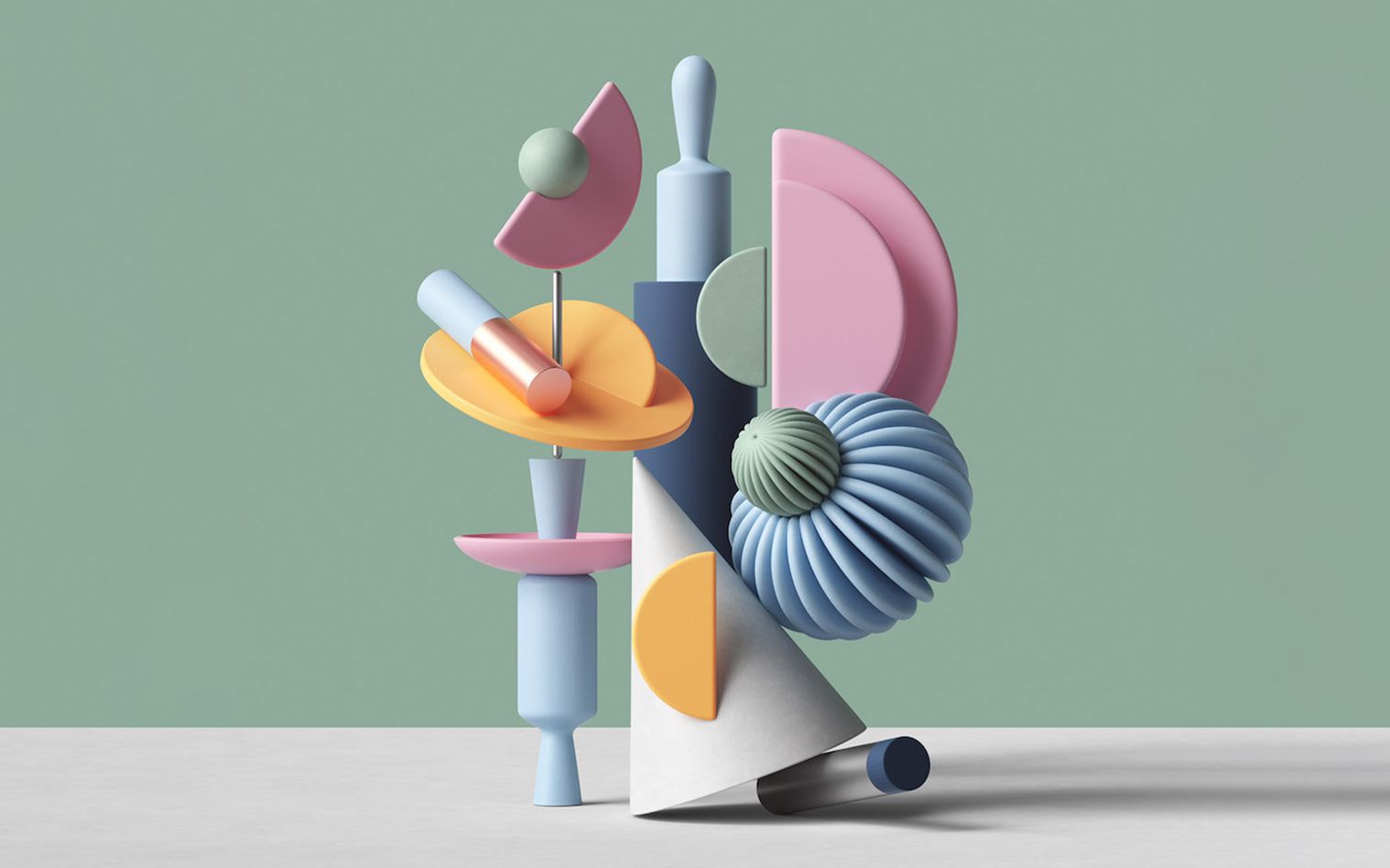 c4d几何图形海报案例建模渲染抽象艺术