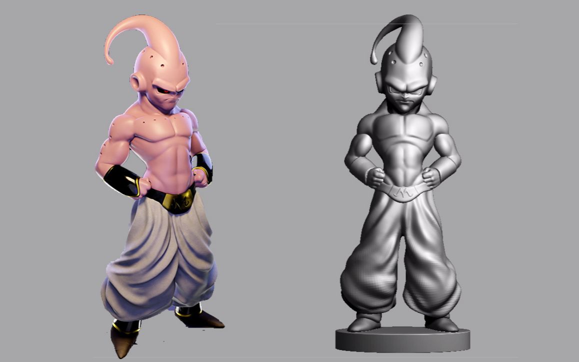 活动作品zbrush基础教程魔人布欧游戏角色及手办全身次世代角色高模zb