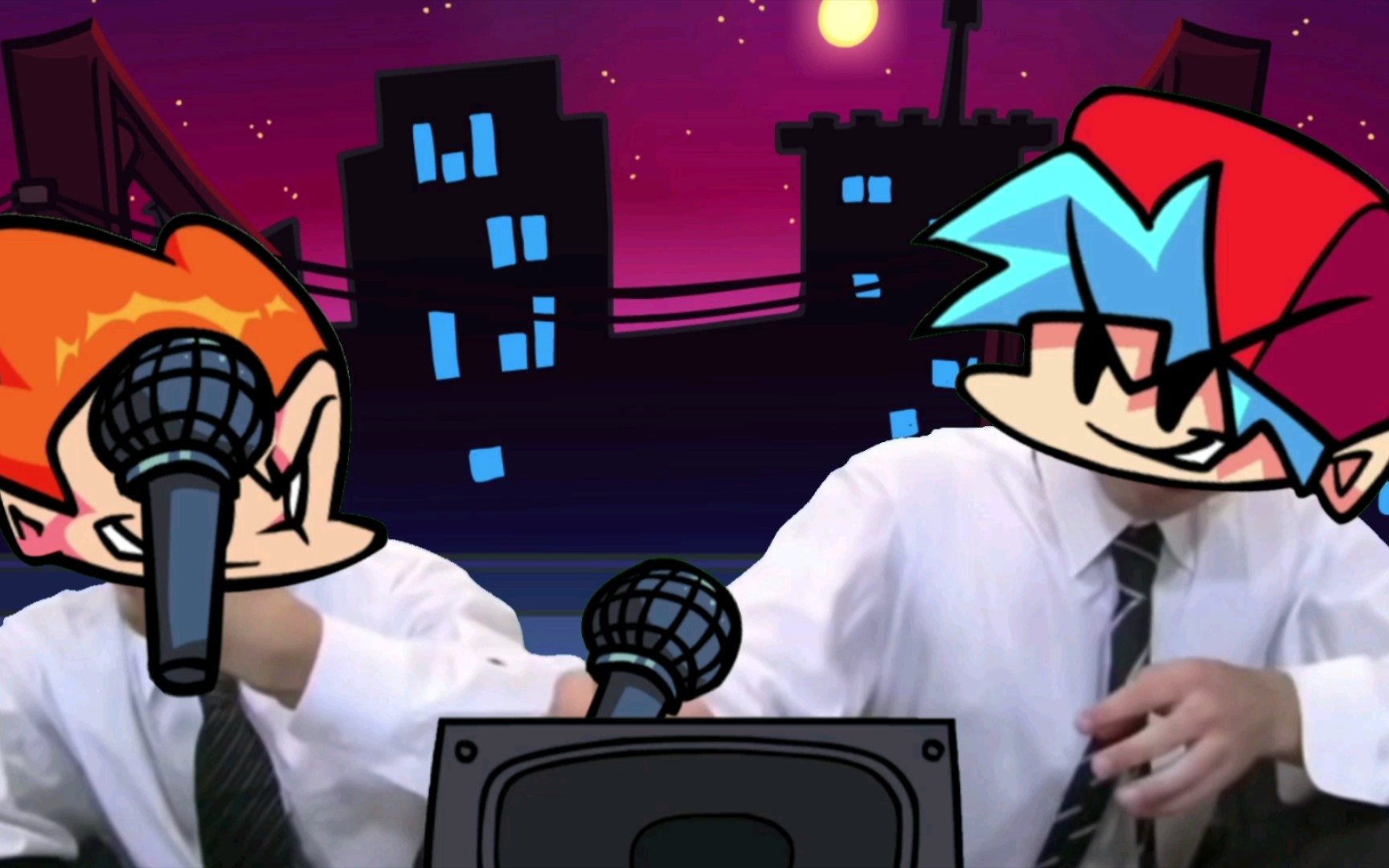 正在进行说唱对决的pico和bf