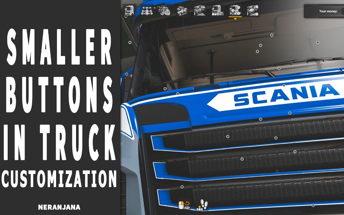 [图]【YouTube】欧卡2mod_卡车定制中的小按钮|Smaller Buttons in Truck customization-ETS2 Mods v1.40