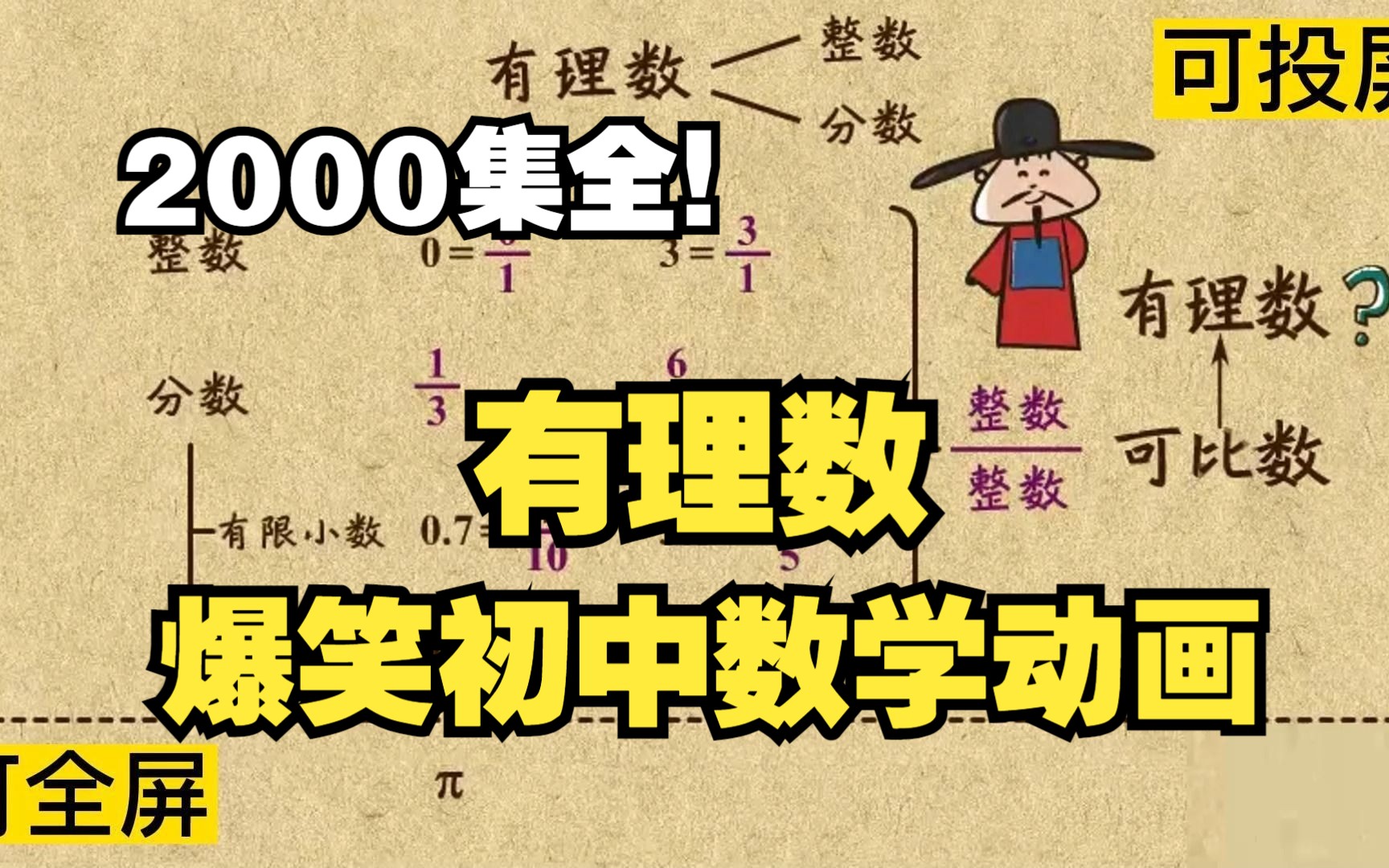 2000集全可分享 爆笑初中数学动画 有理数 帮孩子真正学会学数学哔哩哔哩bilibili