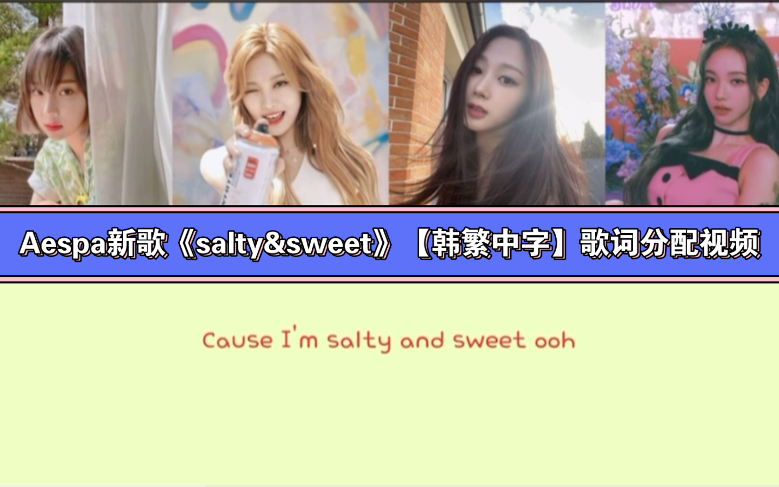 【韩繁中字】aespa三月新歌《salty&sweet》歌词分配视频 韩中双字 柳