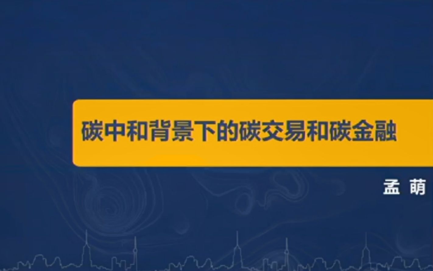 孟萌(广州碳交所):中国碳市场发展前景展望及对碳资产管理的政策启示哔哩哔哩bilibili