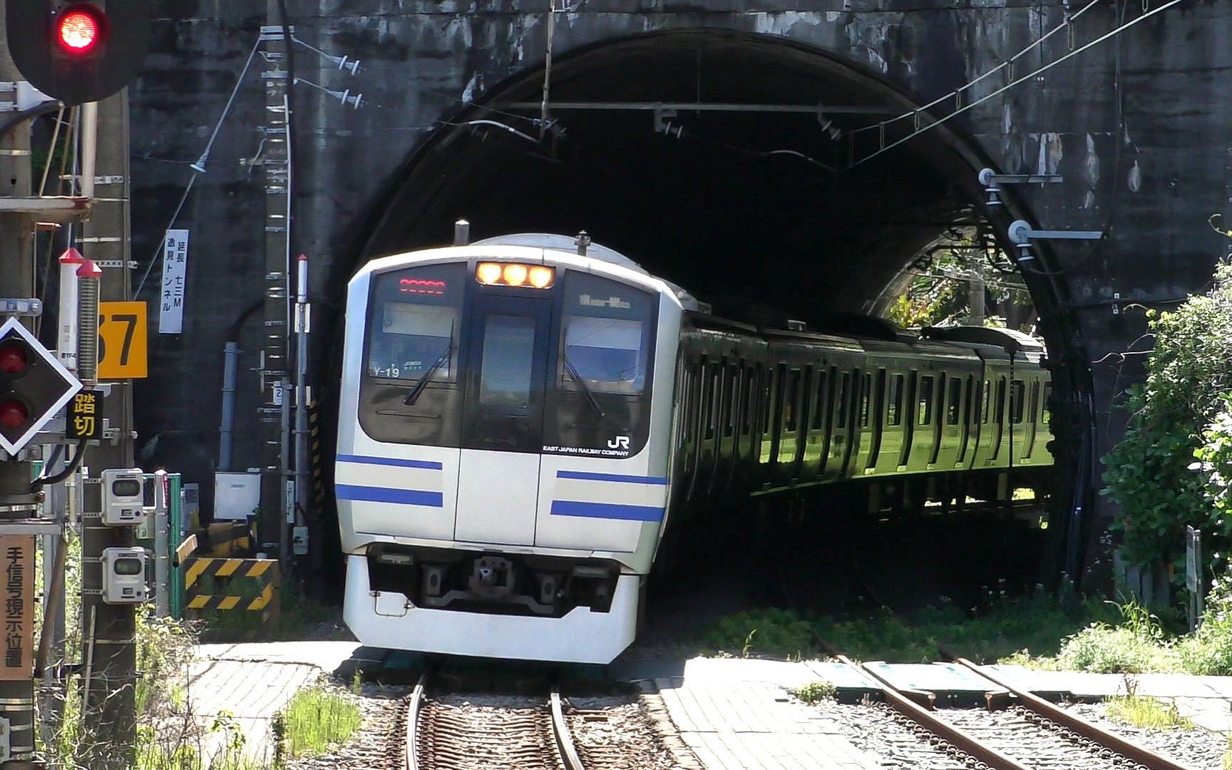 横须贺线99総武快速线e217系y-19编成 横须贺駅到着_哔哩哔哩_bili