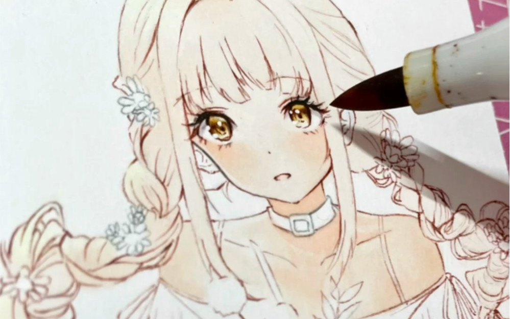 【马克笔手绘】如何画一双炯炯有神的大眼睛_哔哩哔哩_bilibili