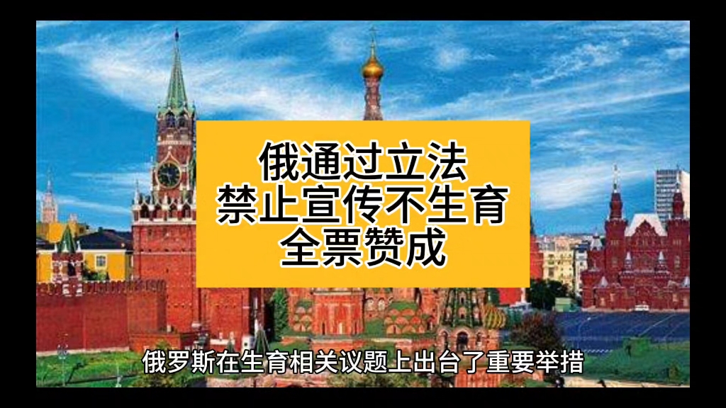 俄通过立法禁止宣传不生育,全票赞成哔哩哔哩bilibili