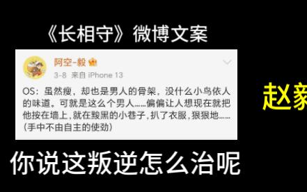 【赵毅】《长相守》微博文案小故事,就是叛逆!哔哩哔哩bilibili