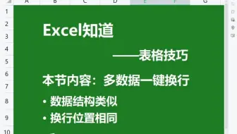 Excel知道 - [批量数据 一键换行] WPS/Excel表格办公技巧