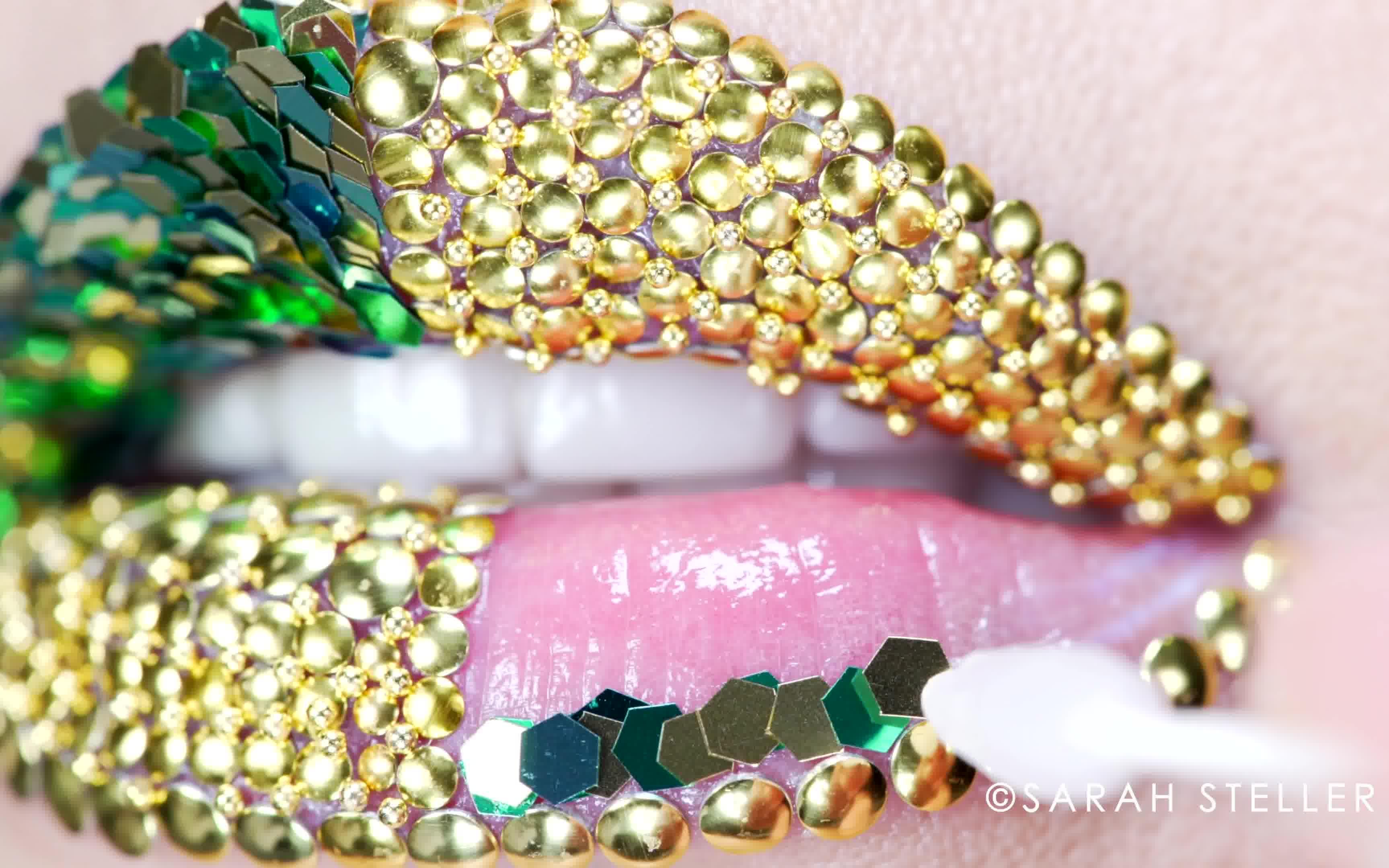 Sarah Stelle看牙识人系列 艺术唇妆Amazing Lip Art Using Studs & Sequins金属亮片唇妆哔哩哔哩bilibili