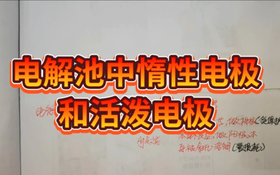 电解池中惰性电极和活泼电极哔哩哔哩bilibili