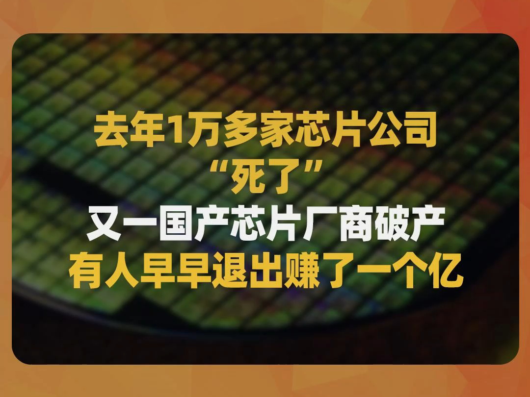 去年1万多家芯片公司“死了”,又一国产芯片厂商破产,有人早早退出赚了一个亿哔哩哔哩bilibili