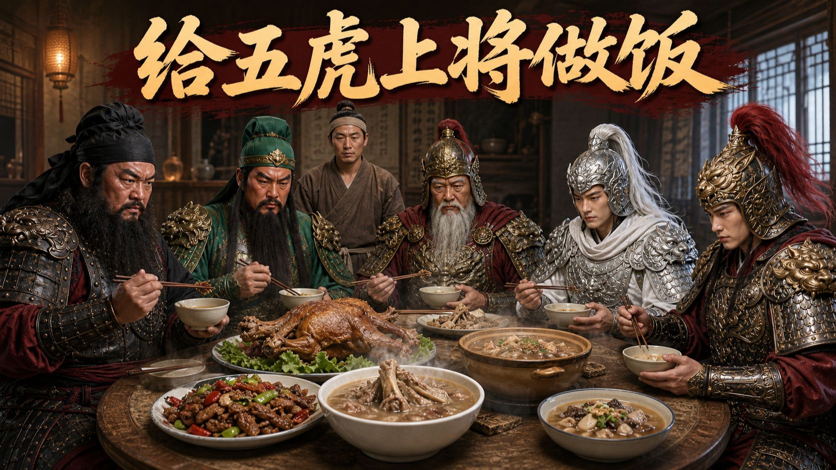 穿越三国给五虎将做饭，一只羊五种做法海报