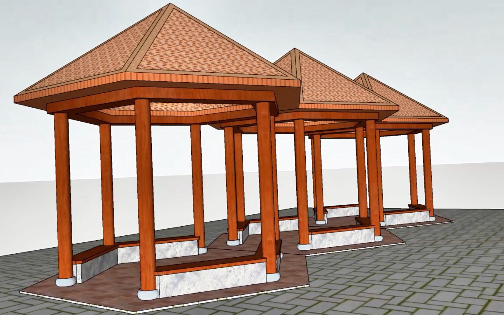 120001六角亭建模效果动画预览