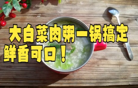 【白菜技巧】大白菜肉粥,一锅搞定,鲜香可口!大家快来看看吧哔哩哔哩bilibili