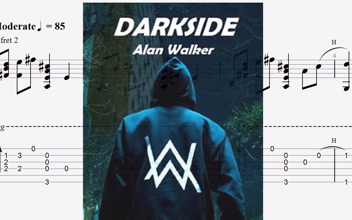 darkside   alan walker  指弹吉他谱 附吉他谱下载