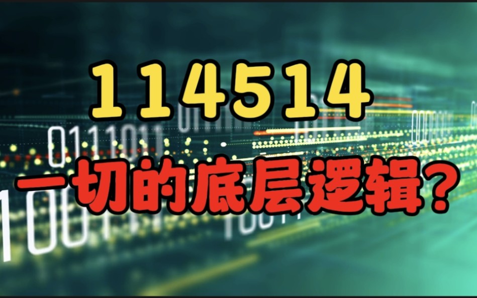 114514,一切事物的底层逻辑?哔哩哔哩bilibili