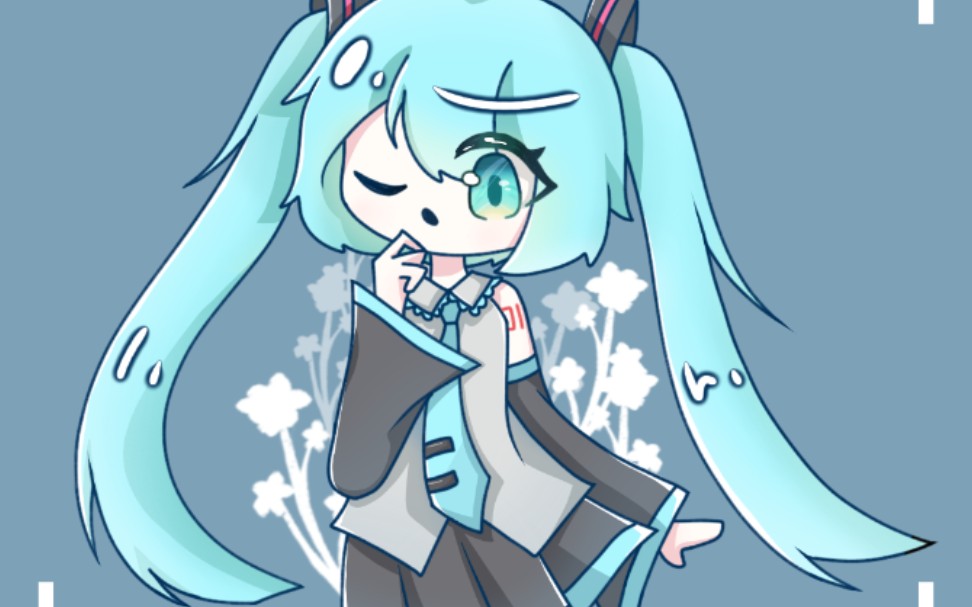 绘画过程初音未来但是有很多喵羽