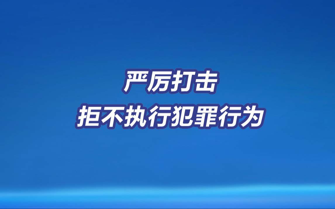 严厉打击拒不执行犯罪行为哔哩哔哩bilibili