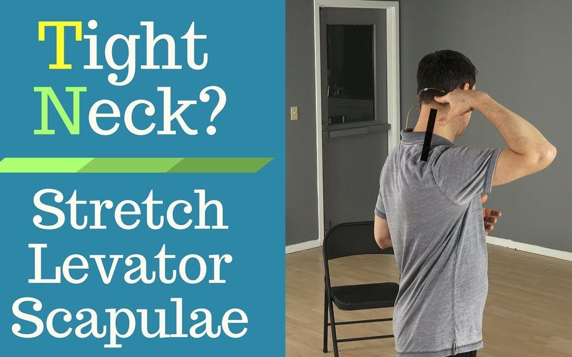 release tight neck! levator scapulae stretch