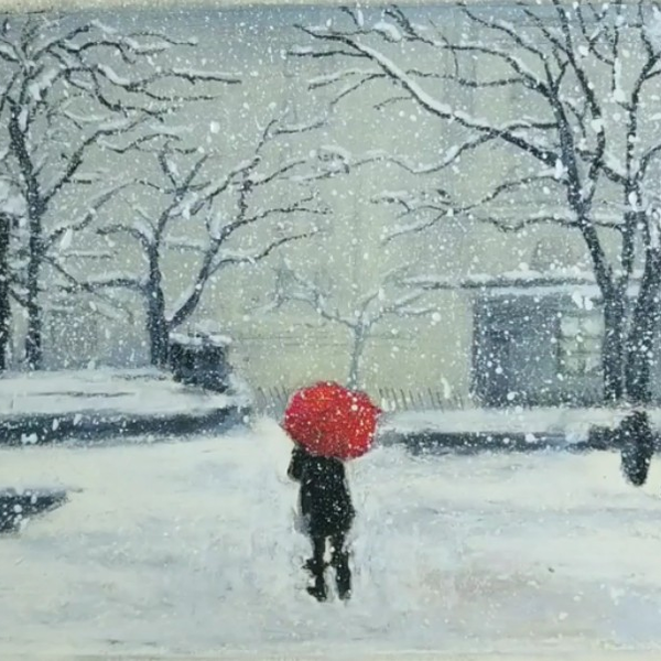 春雪 油彩画 雪山油画40cm✖40cm 2022_油画_易名斋北京文化顾问有限公司