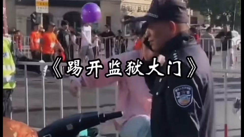 [图]女子脚踢一级警督