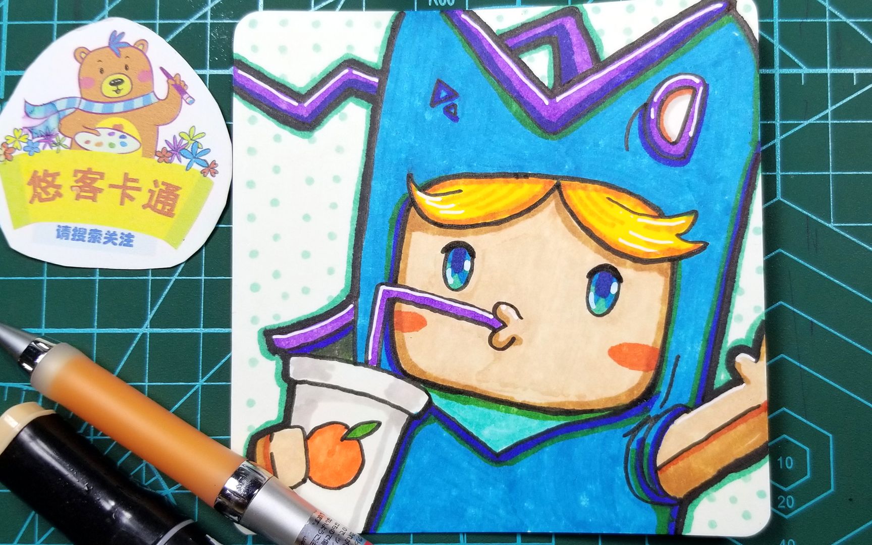 手绘迷你世界中的用户头像今天的主角是余小乐这条咸鱼要翻身