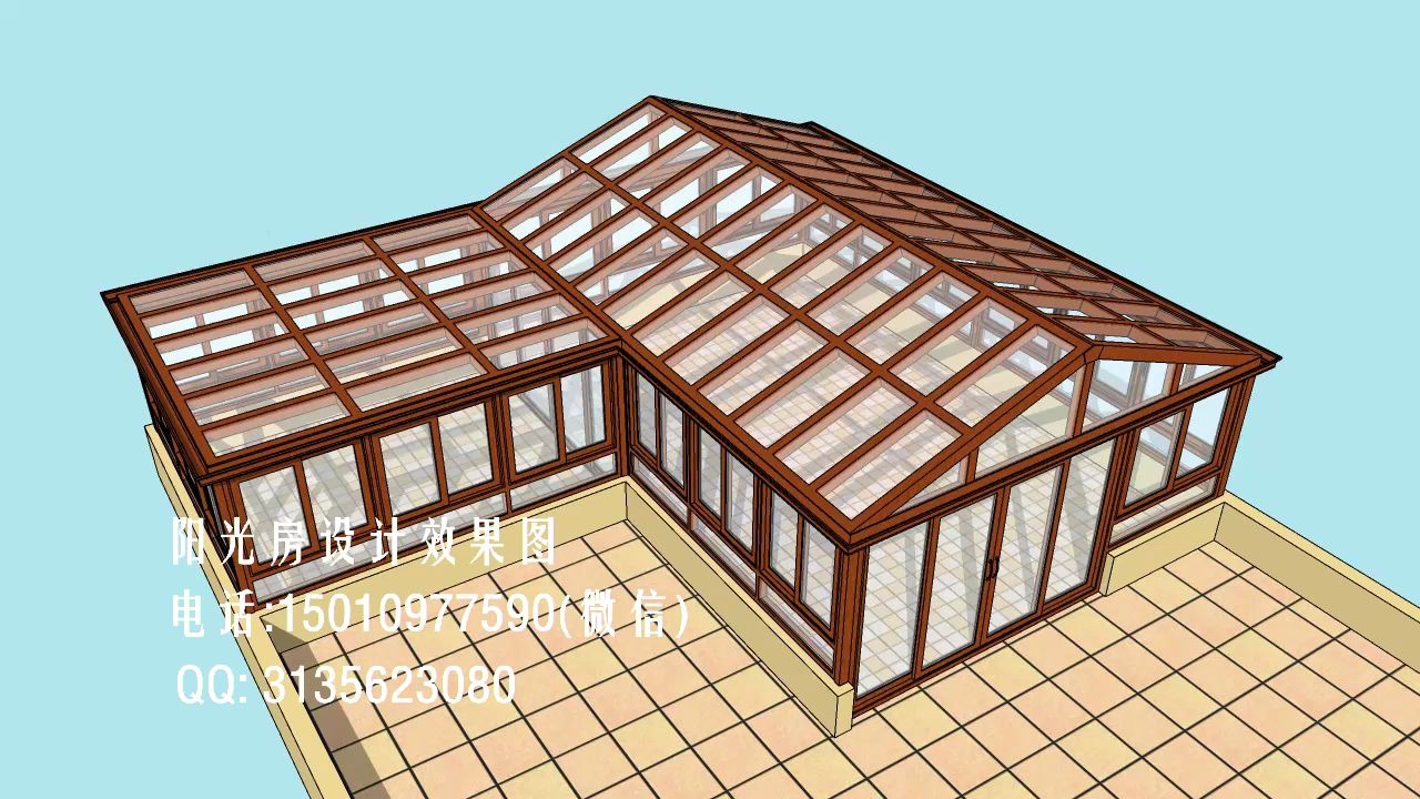 d4628人字顶阳光房效果视频--简