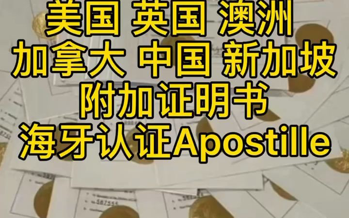 美国澳洲英国加拿大附加证明书apostille最新样本来啦哔哩哔哩bilibili