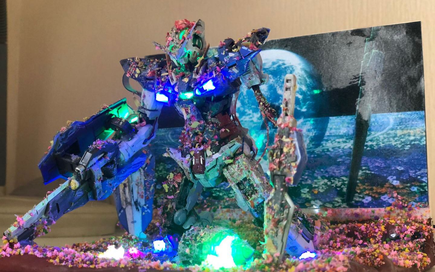 吓猴蹲 高达 mg 能天使 花海场景 2020.12.5_哔哩哔哩_bilibili