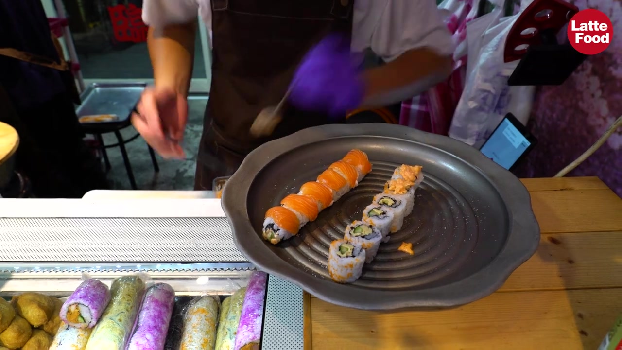 水果壽司加州卷salmon sushi│california roll│shrimp hand roll║