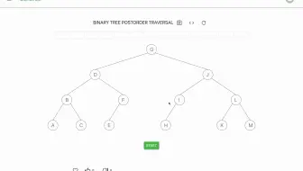 二叉树的后序遍历可视化 Postorder traversal of a binary search