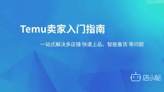 Download Video: 店小秘ERP-Temu卖家使用入门指南