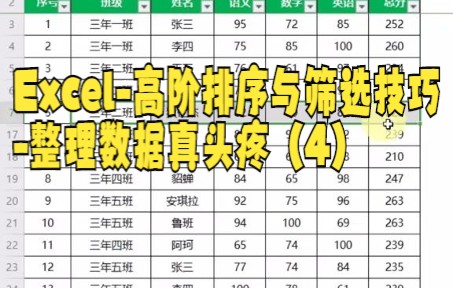 【excel技巧技巧】筛选后序号自动排序之Excel高阶排序与筛选技巧整理数据真头疼(4)哔哩哔哩bilibili