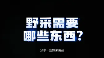 Tải video: 野采需要哪些东西？