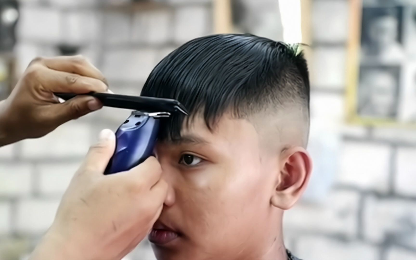 六一节给小学生剪渐变发型,帅气又有型,干净利索显精神