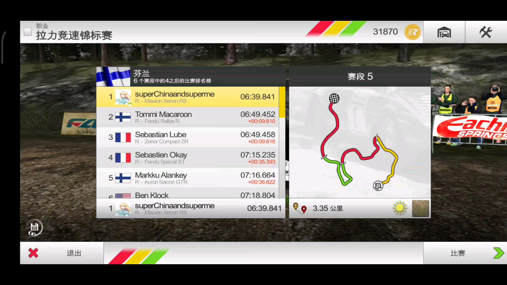 rushrally3湿滑的芬兰第五赛段驾驶grt艰难前行〒〒