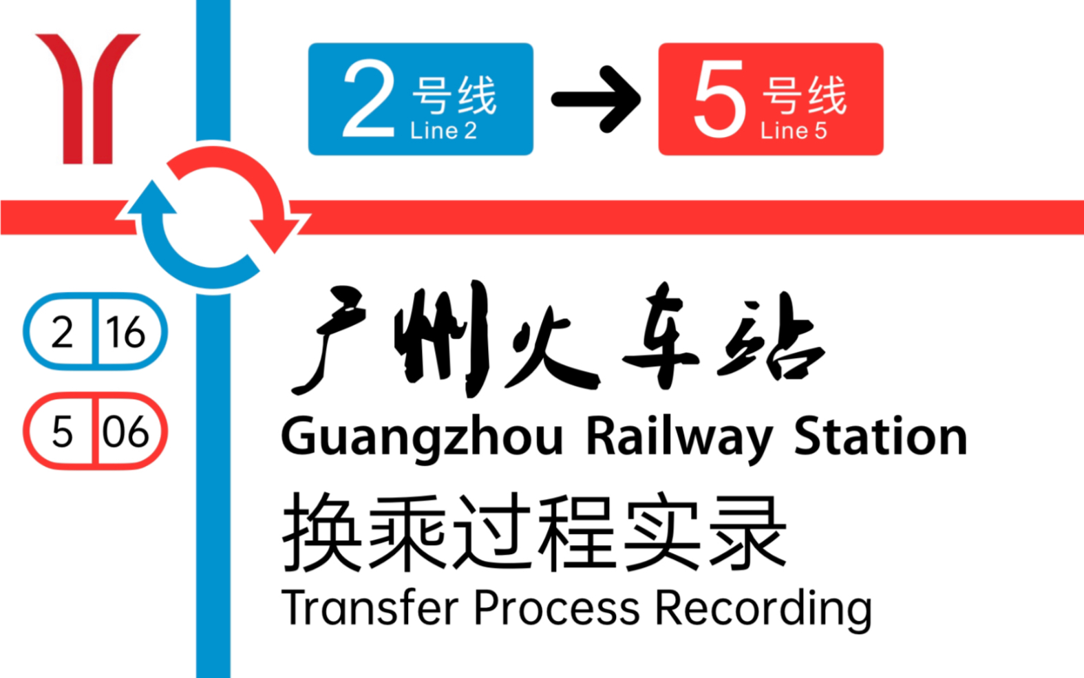 【广州地铁】广州火车站换乘过程 2号线-5号线_哔哩哔哩 (゜-゜)つロ