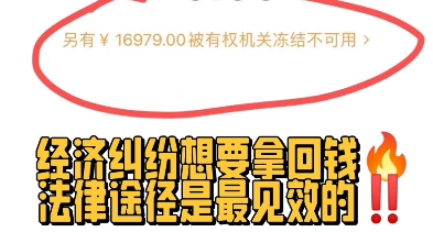 经济纠纷想要拿回钱𐟔妳•律途径是最见效的‼️哔哩哔哩bilibili