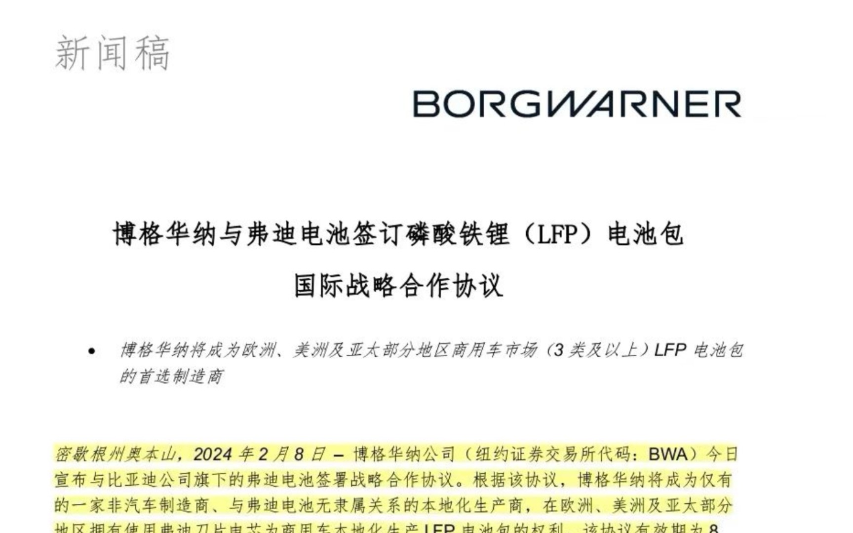 博格华纳引进刀片电池技术,西方的新能源汽车技术将为中国马首是瞻.哔哩哔哩bilibili