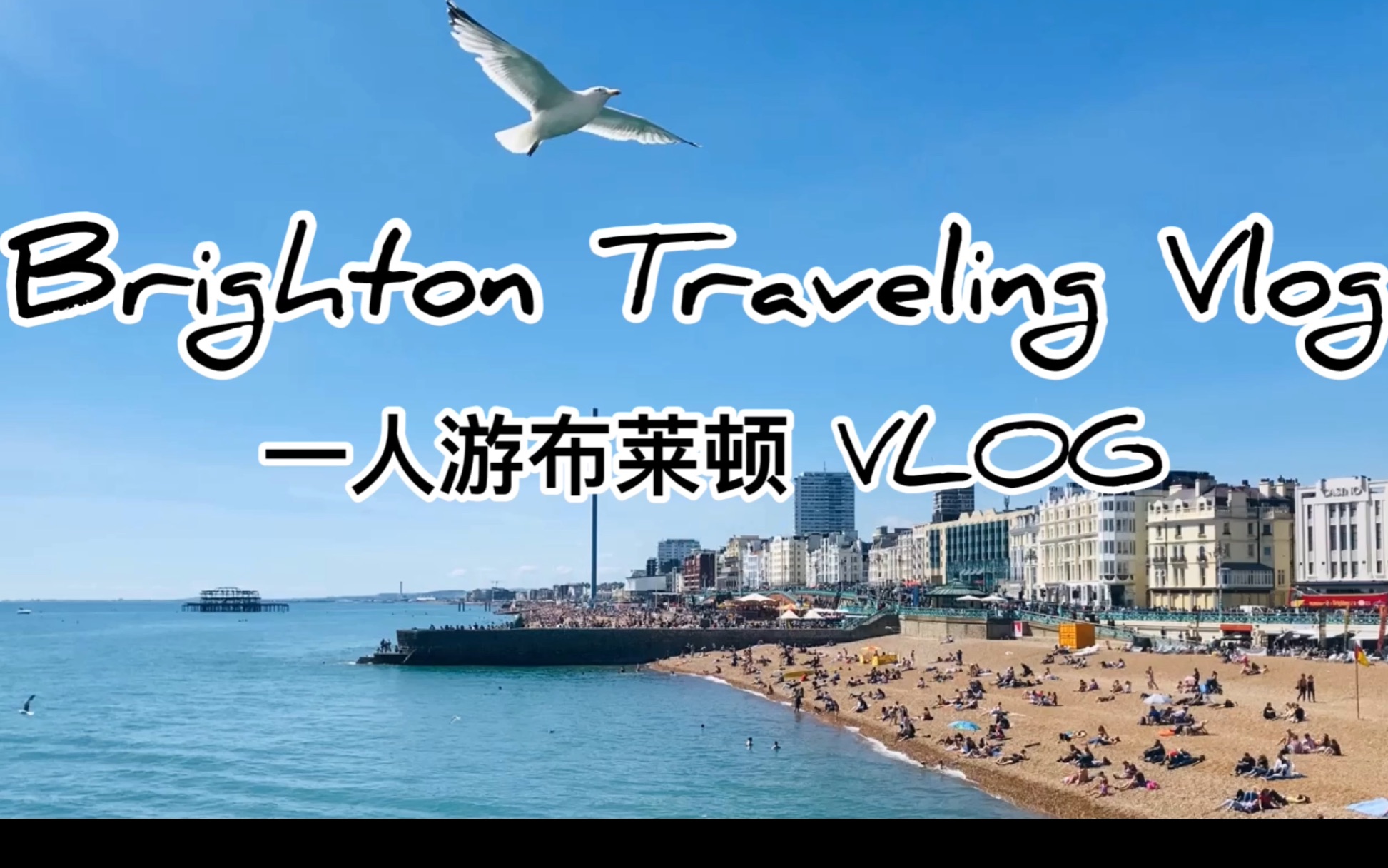 治愈系英国旅行VLOG|一个人去海边小城布莱顿|炸鱼薯条|涂鸦|法语乱入哔哩哔哩bilibili