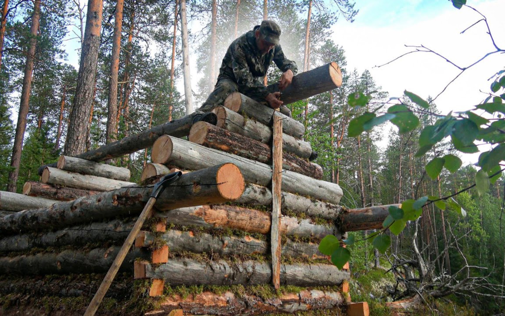 荒野生存大挑战94:暴风雪中的庇护所,木屋营地全攻略!