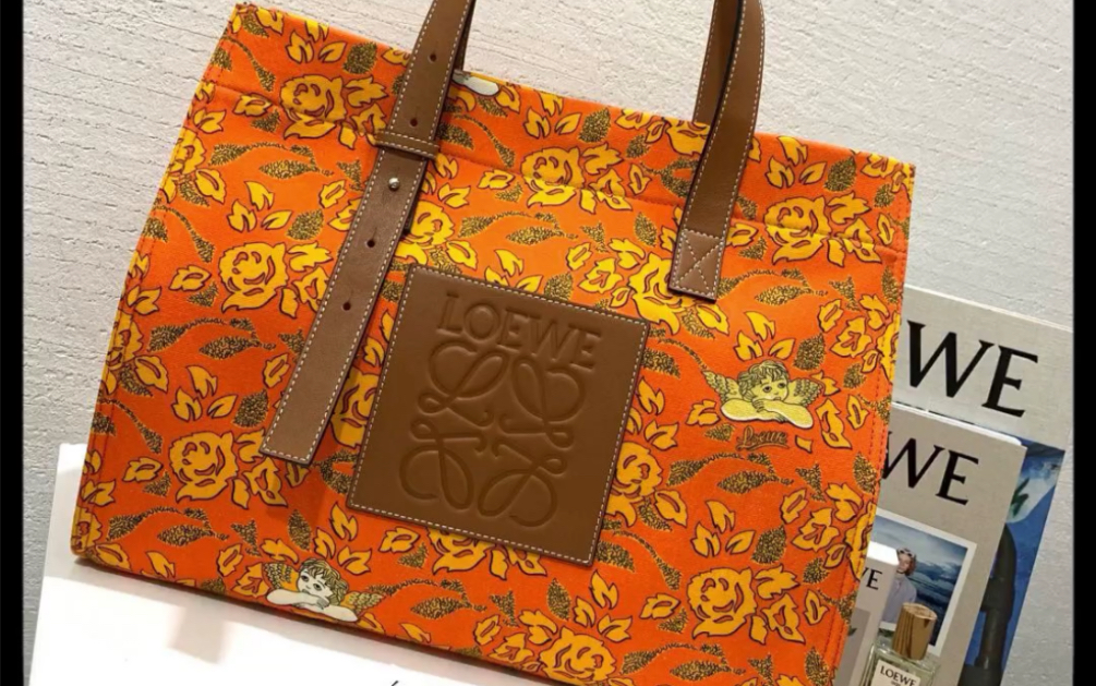 loewe paulas tote prints 橙色罗意威限量托特包