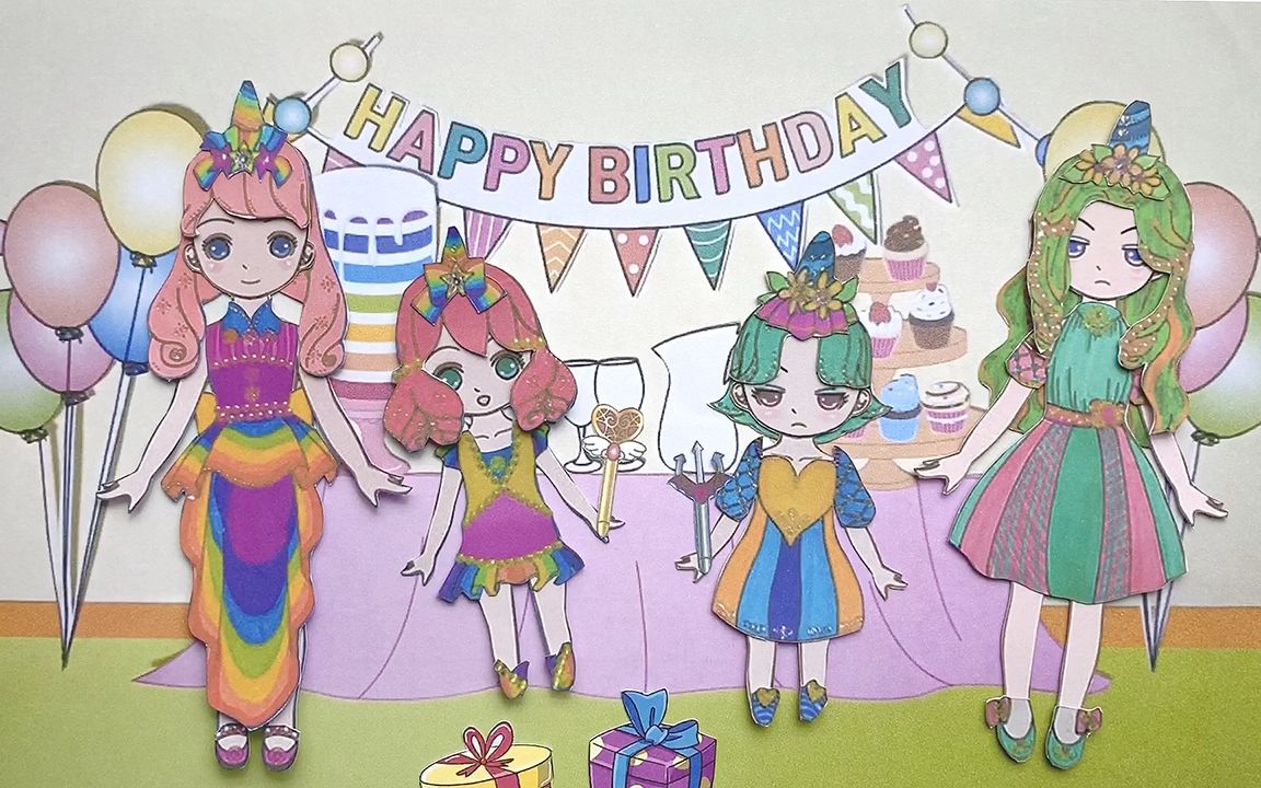 小马宝莉趣味换装贴纸:小女孩柔柔生日收到一根仙女棒