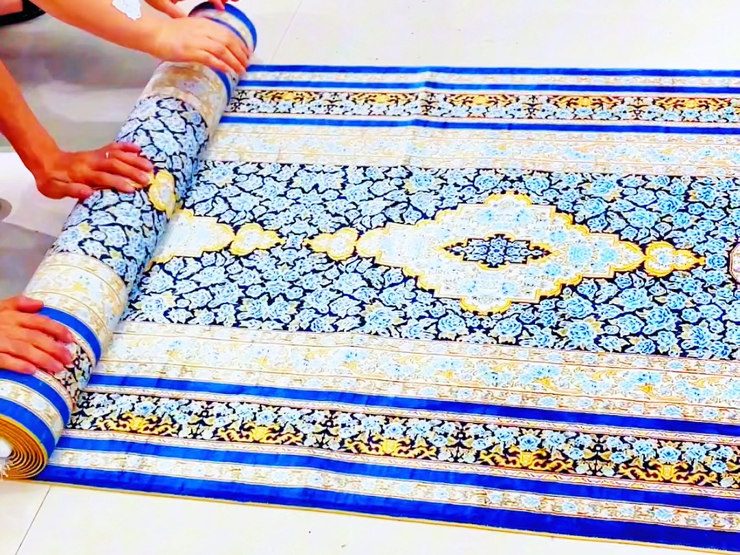 蓝色手工编织走廊毯波斯地毯,无论放卧室床边,还是玄关,走廊过道处都