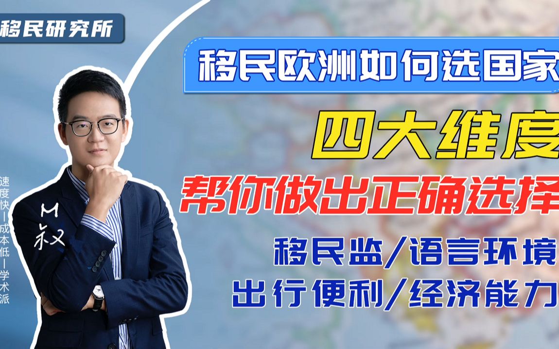 移民欧洲如何选国家?四大维度助你快速选出适合自己的移民目的地!哔哩哔哩bilibili