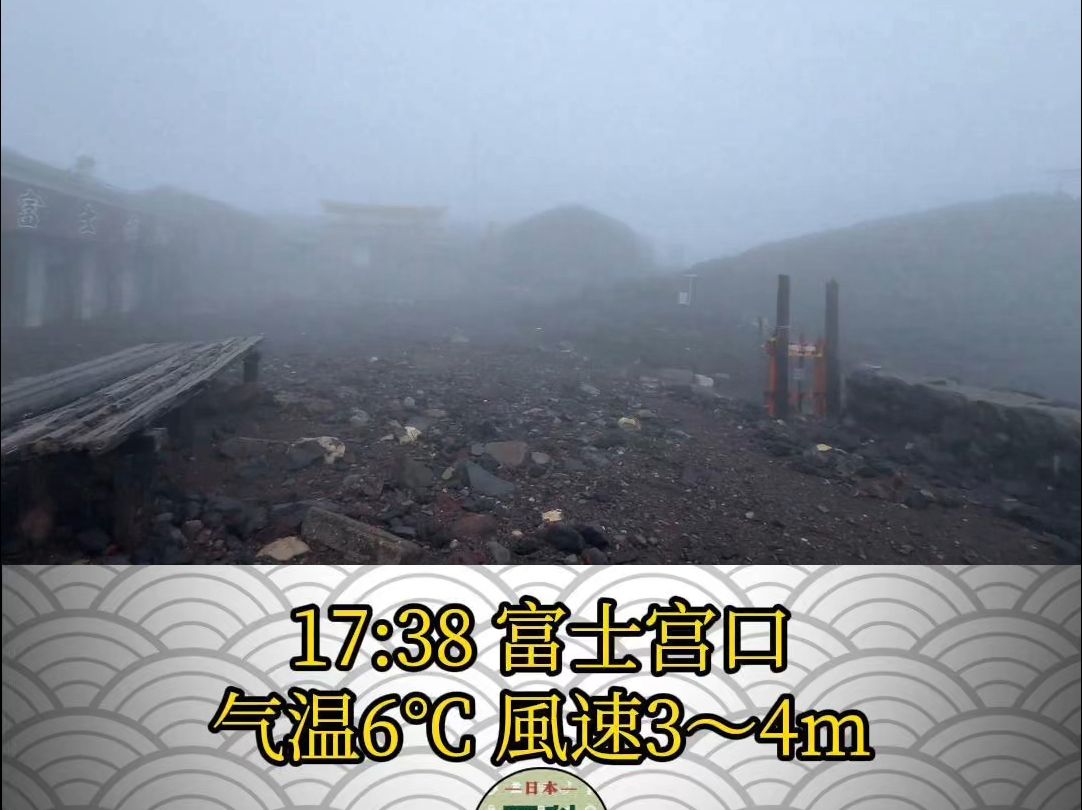 7月15日气温只有6度!最新富士山顶实况影像哔哩哔哩bilibili